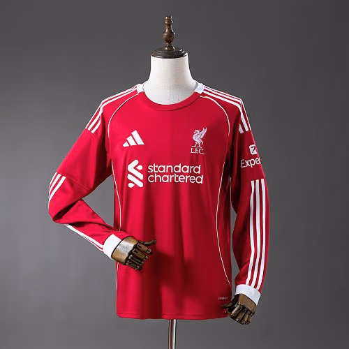 Camisola Principal Liverpool 2025/2026 - Versão Manga Comprida